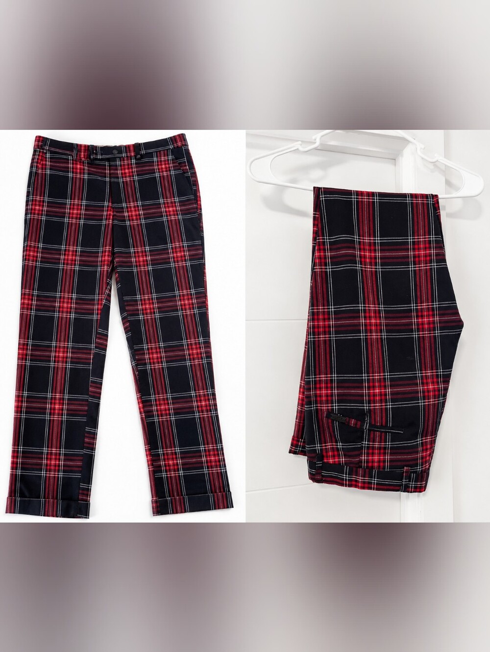 BARABAS Men's Plaid Dress Pants Preppy